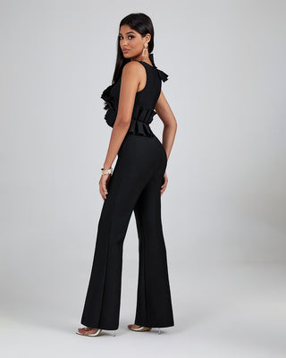 Ships in 1 to 3 Days - Sleeveless Ruffle Detail Jumpsuit