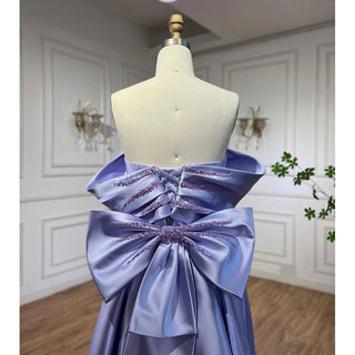 Lilac Elegant Mermaid Evening Dress 2024: Boat Neck, Beaded, Satin, Sexy - Ideal for Women's Party