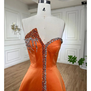 Elegant Long Arabic Evening Dress 2024 - Luxury Dubai Crystal Beaded Split for Black Women's Wedding Party Gowns