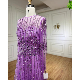 Ships in 1 to 3 Days - Muslim A-Line Beaded Luxury Arabic Evening Dress Gown 2024: for Women Wedding Party