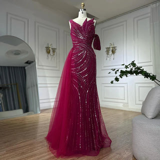 Ships in 2 to 5 Days - 2025 Arabic Pink Mermaid Evening Gown with One Shoulder and Beaded Detailing - Elegant Long Dress for Formal Occasions