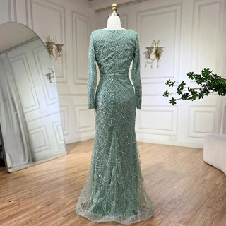 Luxurious Dubai Arabian Nude Mermaid Evening Dress with Long Cape - Elegant Gown for Women's Wedding Party 2024