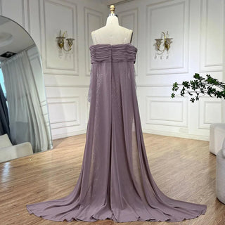 Lilac Arabic Evening Mermaid Dress with Beaded Tassel Elegance - Women's Party 2024