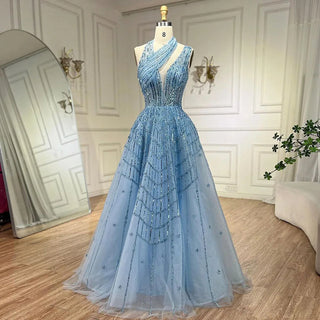 Luxury Beaded Dubai Lilac Evening Dress: Elegant Long Arabic Prom Formal Gown for Women's Wedding Party 2024