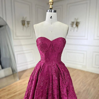 Arabic Rose Red Elegant Evening Dresses 2024 Luxury Dubai A-Line Sleeveless Formal Dress Long Design