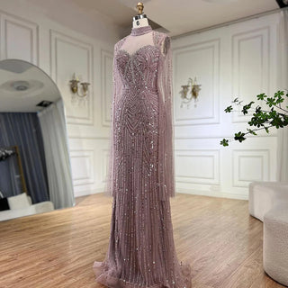 2024 Luxury Dubai Nude Sweetheart Mermaid Beaded Evening Gown for Women's Party