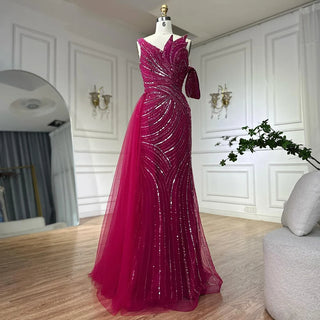 Ships in 2 to 5 Days - 2025 Arabic Pink Mermaid Evening Gown with One Shoulder and Beaded Detailing - Elegant Long Dress for Formal Occasions