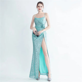 Sexy Women’s Strap Sequin Evening Maxi Dress