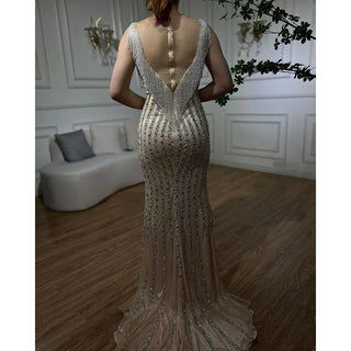 Luxury Sparkle Sleeveless Mermaid Evening Dress - Exquisite Beading, Sequined Details, Backless Design for a Sexy Fashion Statement