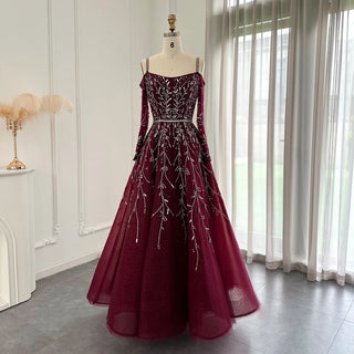 Luxury Dubai Fuchsia Purple Ball Gown Evening Dresses: Perfect for Arabic Women as a Blue Formal Dress for Wedding Guest Parties