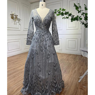 Navy Opulence: Luxury Crystal Evening Dresses for 2024 in Elegant Sage Green, Perfect for Plus Size Women's Wedding and Formal Parties.