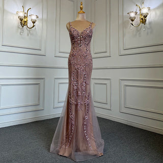 Pink Detachable Skirt Evening Dress 2024 - Mermaid Elegant Luxury Beaded Gown for Women's Party