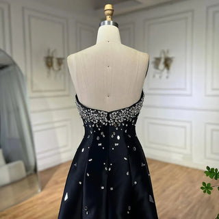 Luxury Dubai Black Beaded Evening Dress for Women 2024 - Elegant Arabic Wedding Birthday Party Formal.