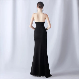 Sexy Strapless Beaded Party Maxi Dress - Long Prom Evening Dress for Women