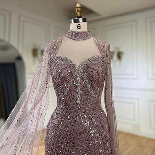 2024 Luxury Dubai Nude Sweetheart Mermaid Beaded Evening Gown for Women's Party