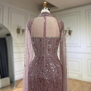 2024 Luxury Dubai Nude Sweetheart Mermaid Beaded Evening Gown for Women's Party