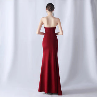 Sexy Strapless Beaded Party Maxi Dress - Long Prom Evening Dress for Women