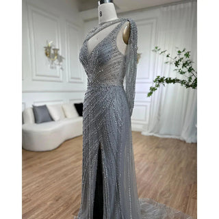 Dubai Champagne Luxury Sleeveless Evening Dresses 2024 - Sparkling Diamond Embellishments and Backless Design for Formal Serene Hill Events