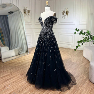 Elegant Off Shoulder Blue Long Evening Dresses Luxury Dubai Emerald Green Formal Dress for Women Wedding Party