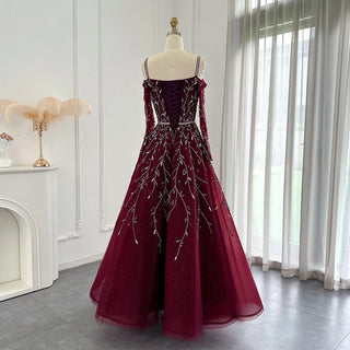 Luxury Dubai Fuchsia Purple Ball Gown Evening Dresses: Perfect for Arabic Women as a Blue Formal Dress for Wedding Guest Parties