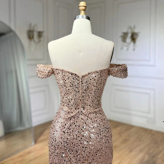 Dubai Arabian Elegance: 2024 Nude Mermaid Evening Gown - Luxury Beaded Dress with Pearls for Women's Wedding Party