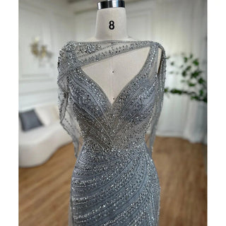 Dubai Champagne Luxury Sleeveless Evening Dresses 2024 - Sparkling Diamond Embellishments and Backless Design for Formal Serene Hill Events