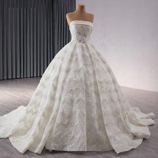 Elegant Boat Neck Empire Long Tail Women's Wedding Gown