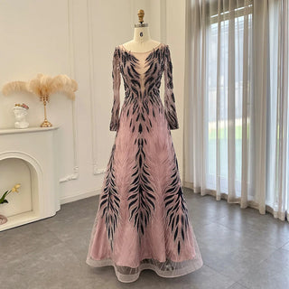 Elegant Plus Size Women's Evening Dresses for Wedding Party: Long Sleeve Luxury Crystal Gowns for the Bride's Mother