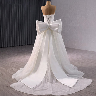 Fashion Bow Beading Sleeveless Bridal Wedding Dresses