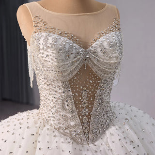 Rhinestone Tassel Empire Ball Gown Women's Wedding Dresses