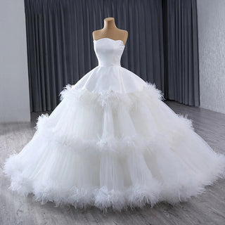 Vintage Sleeveless Puffy Empire Ball Gown Wedding Dress