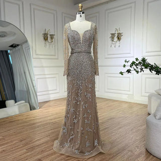 Ships in 1 to 3 Days - Arabic Caramel Mermaid Sweetheart Beaded Luxury Dubai Evening Dresses Gowns For Women Wedding Party 2024