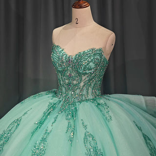 Crystal Sleeveless Empire Quinceañera Evening Party Gown