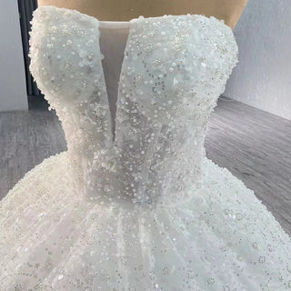 Boho Heavy Beaded Sleeveless Bridal Gown for Women | Wedding Dress