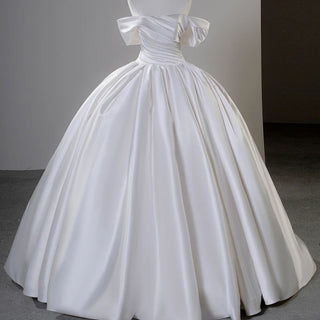 Boho Off-Shoulder Ruffle Wedding Bridal Ball Gown for Girls