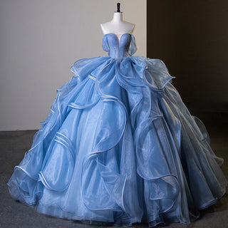 Princess Sweetheart Blue Puffy Quinceañera Dress