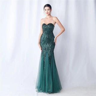 Sexy Sequin Floor-Length Prom Dress Trumpet Mermaid Gown