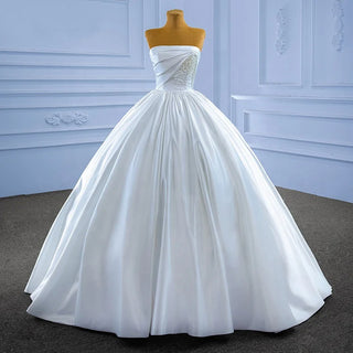 Minimalist Boat Neck Sleeveless Ball Gown Wedding Dress