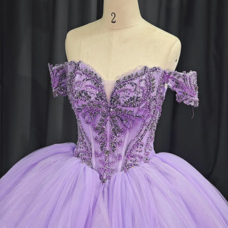 Elegant Purple Long Tail Quinceañera Dresses 2024 Empire