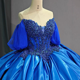 Beautiful Off-Shoulder Sweetheart Royal Blue Quinceañera Dress