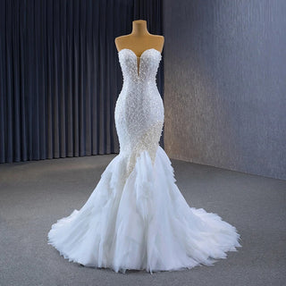 Sequins and Pearls Trumpet Mermaid Wedding Dress for Women