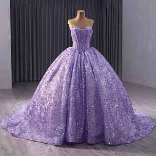 Shiny Sleeveless Purple Sweetheart Quinceañera Dresses For 15 Girls