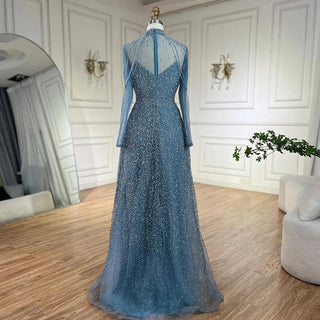 Arabic Caramel Mermaid Beaded Tassel Evening Dresses Luxury Gowns 2024 for Women's Wedding Party