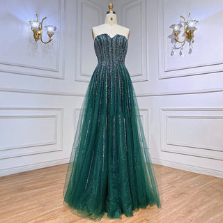 Ships in 1 to 3 Days - Arabic Green Cape Sleeves A-Line Beaded Evening Dress - Long Celebrity Gown for Women's Wedding Party 2024