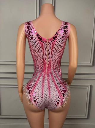 Dazzling Sequin Embellished Bodysuit with Intricate Patterns