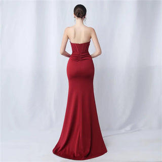 Sexy Prom Dress Mermaid Pleat Evening Dress