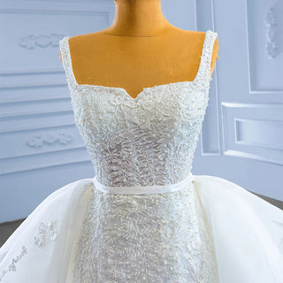 Exclusive Square Collar Mermaid Wedding Dresses With Detachable Train