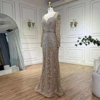 Ships in 1 to 3 Days - Arabic Caramel Mermaid Sweetheart Beaded Luxury Dubai Evening Dresses Gowns For Women Wedding Party 2024