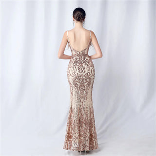 Gorgeous Trumpet Sequin Prom Dress with Handmade Feathers