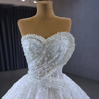 Luxury Heavy Beaded Sweetheart Ball Gown Wedding Dresses